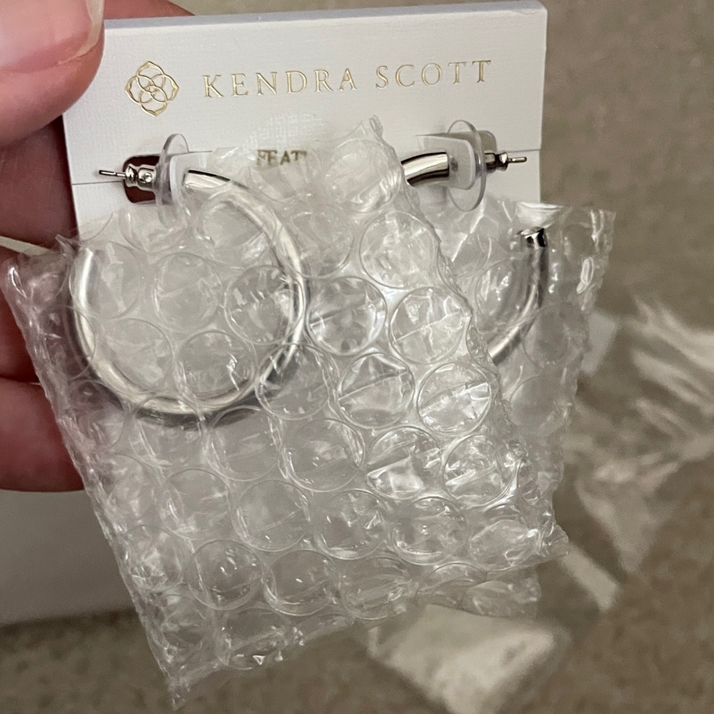 Kendra Scott Shiny Silver Hoop Earrings
